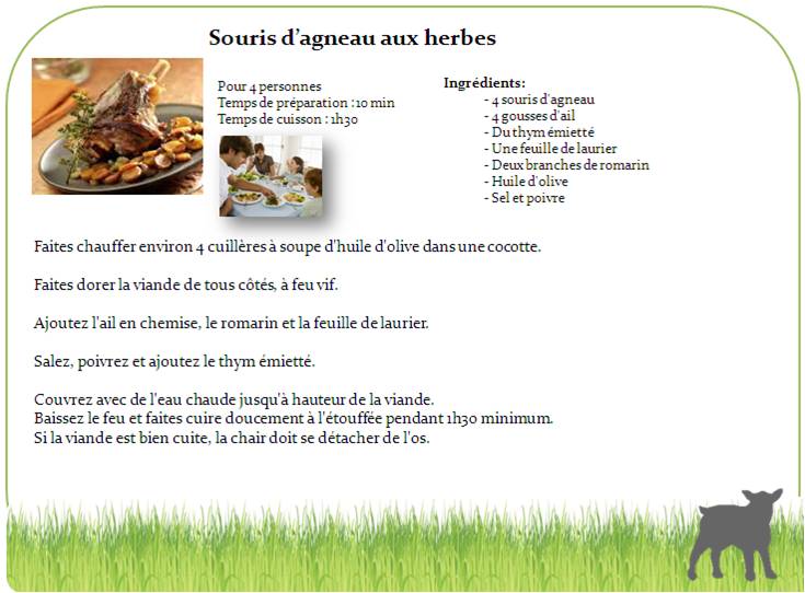 Souris d'agneau aux herbes